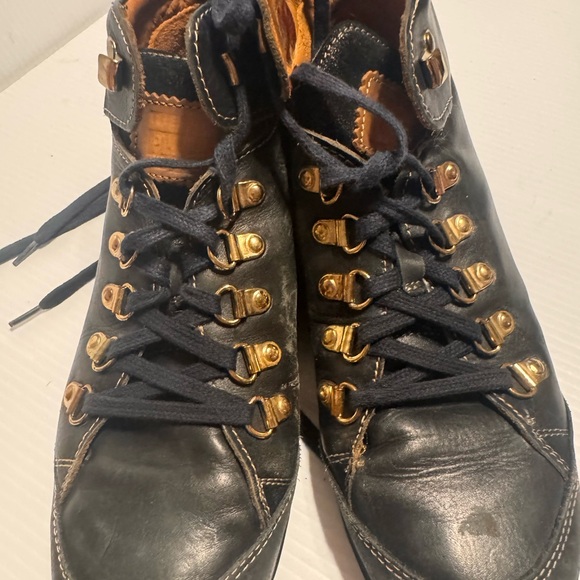 PIKOLINOS Shoes - PIKOLINOS Black Leather Boots with Gold Accents